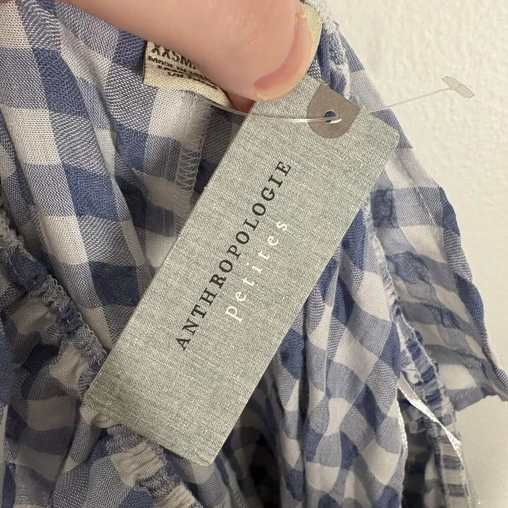 11 1 Tylho Anthropologie XXSP Gingham Ruffle Off The Shoulder Kinsey Dress NWT